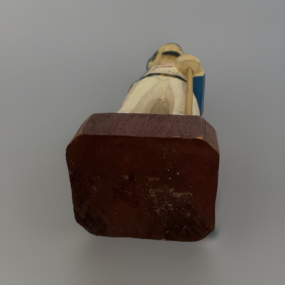 Vintage Hand Carved Painted Wooden Folk Art Sea Sailor and Peg-Leg Ship Captain - Picture 10 of 11